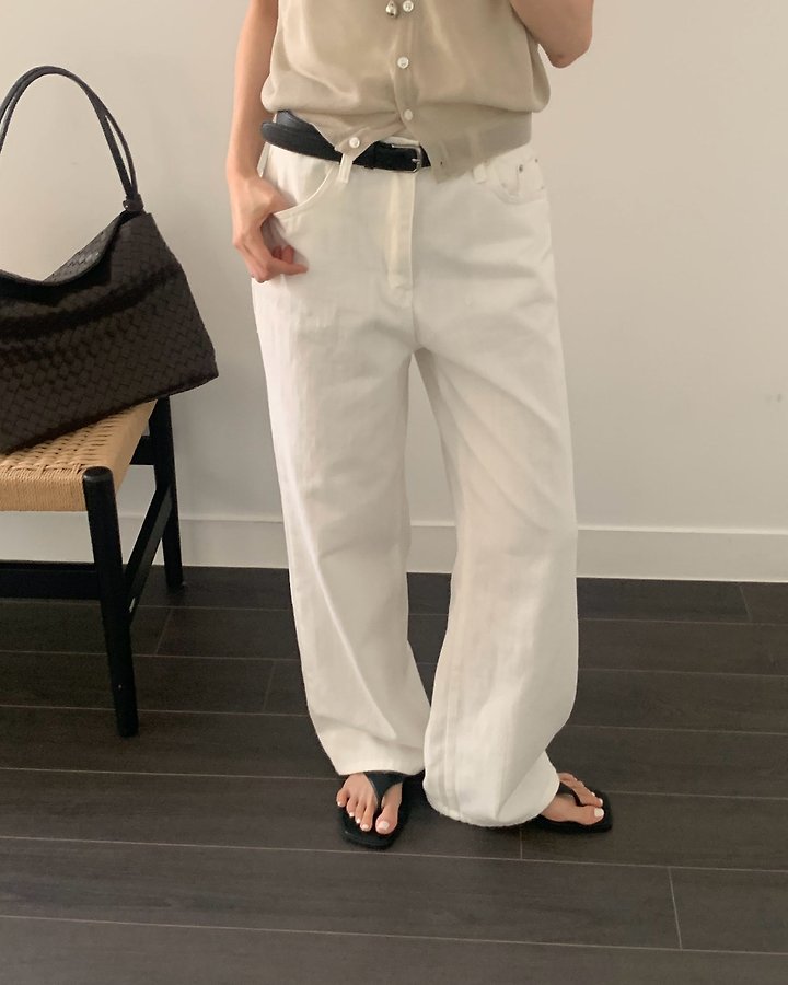 Something Else - Korean Women Fashion - #momslook - Veil Summer Wide Denim Pants - 9