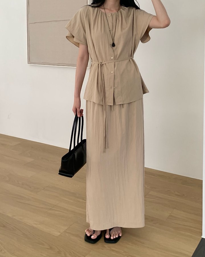 Something Else - Korean Women Fashion - #momslook - Muse Nylon Banding Skirt - 12