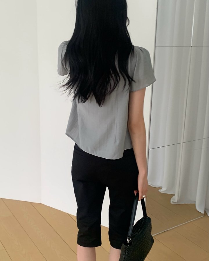Something Else - Korean Women Fashion - #vintagekidsstyle - Renne Tulip Tie Blouse - 4