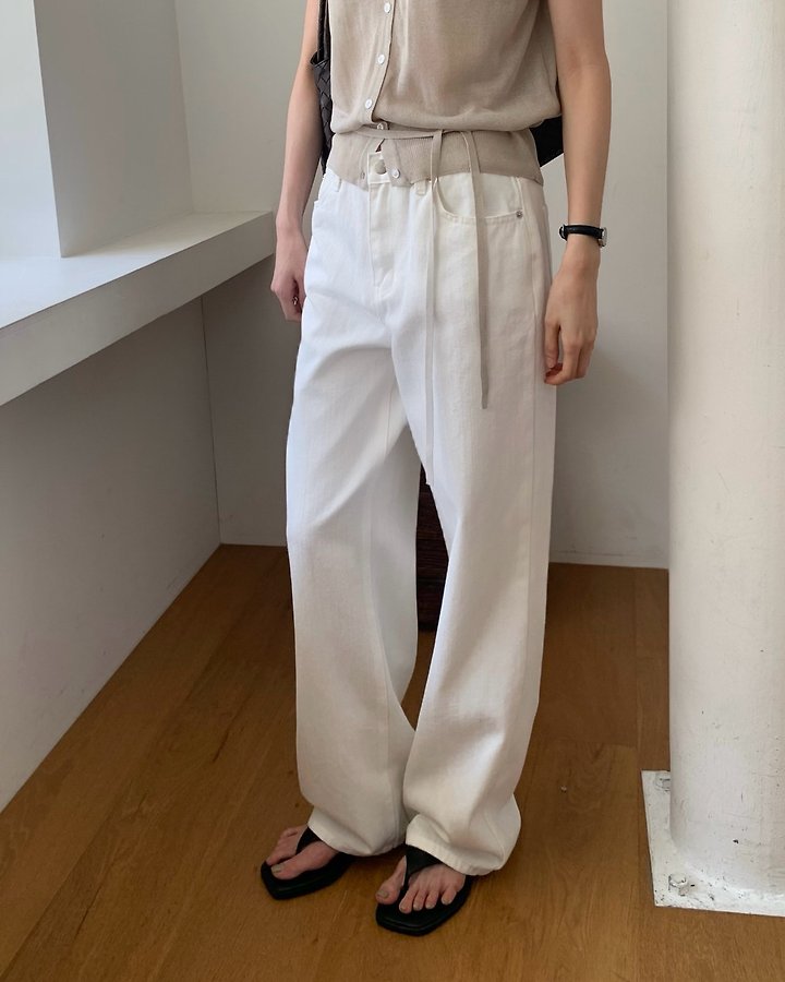 Something Else - Korean Women Fashion - #pursuepretty - Veil Summer Wide Denim Pants - 3