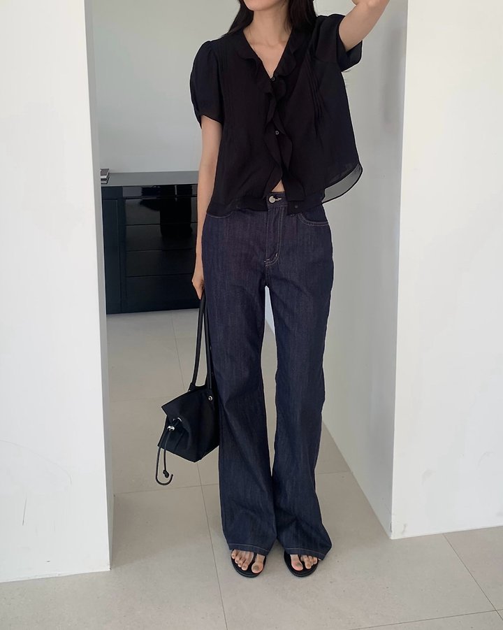 Something Else - Korean Women Fashion - #restrostyle - Mori Pintuck Frill Blouse - 9