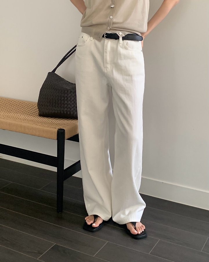Something Else - Korean Women Fashion - #pursuepretty - Veil Summer Wide Denim Pants - 4