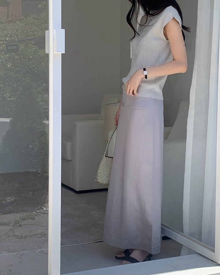 Something Else - Korean Women Fashion - #romanticstyle - Taupe Ribbed Short-Sleeve Knit - 12