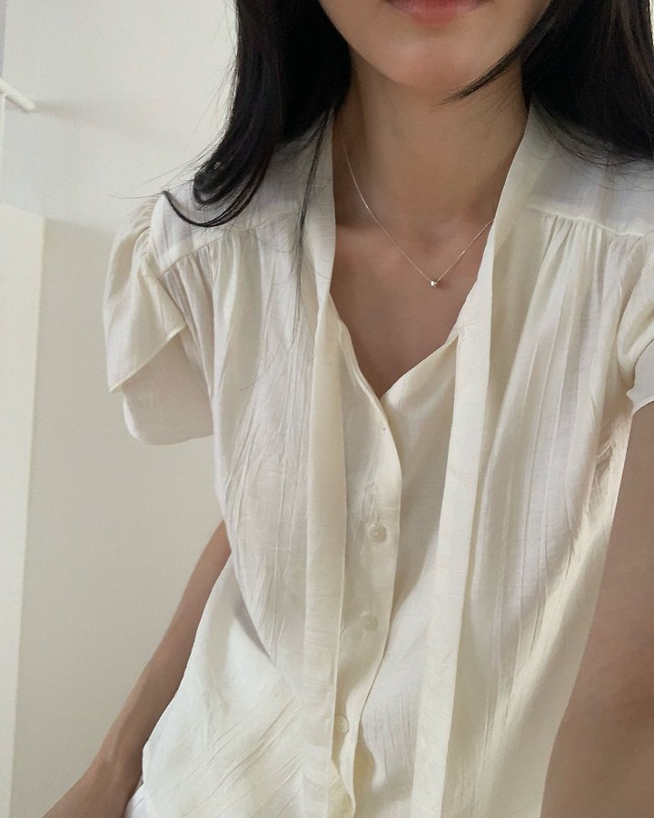 Something Else - Korean Women Fashion - #shopsmall - Renne Tulip Tie Blouse - 7
