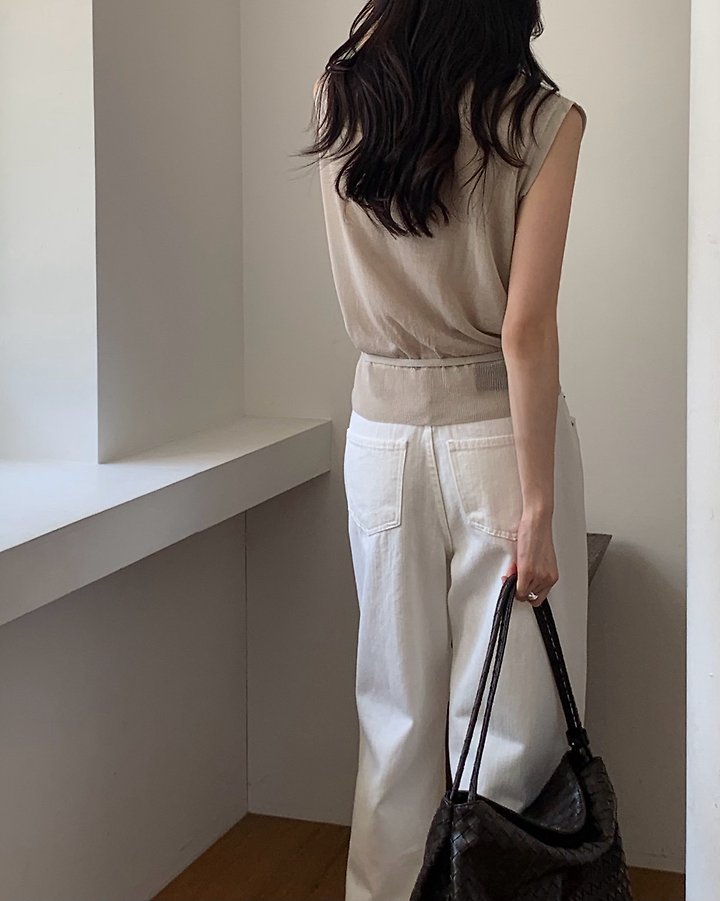 Something Else - Korean Women Fashion - #shopsmall - Veil Summer Wide Denim Pants - 6