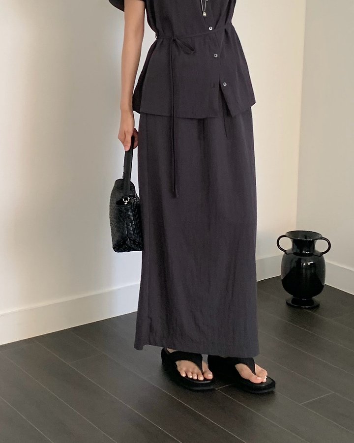 Something Else - Korean Women Fashion - #shopsmall - Muse Nylon Banding Skirt - 3