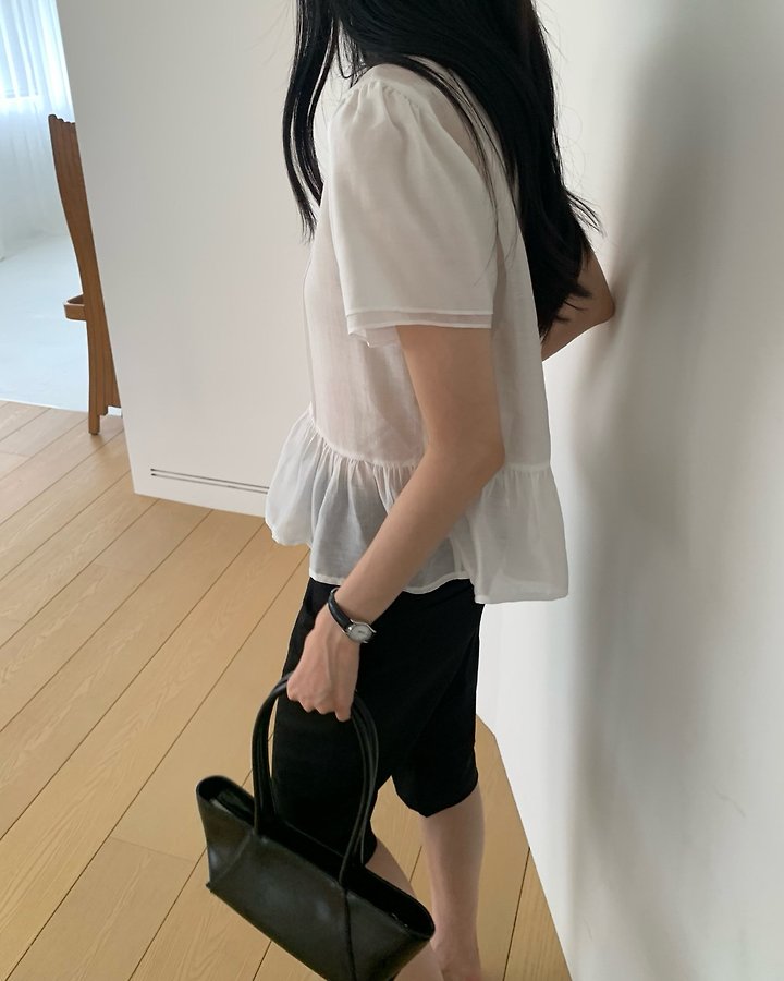 Something Else - Korean Women Fashion - #thatsdarling - Sherbet Frill Pintuck Blouse - 9