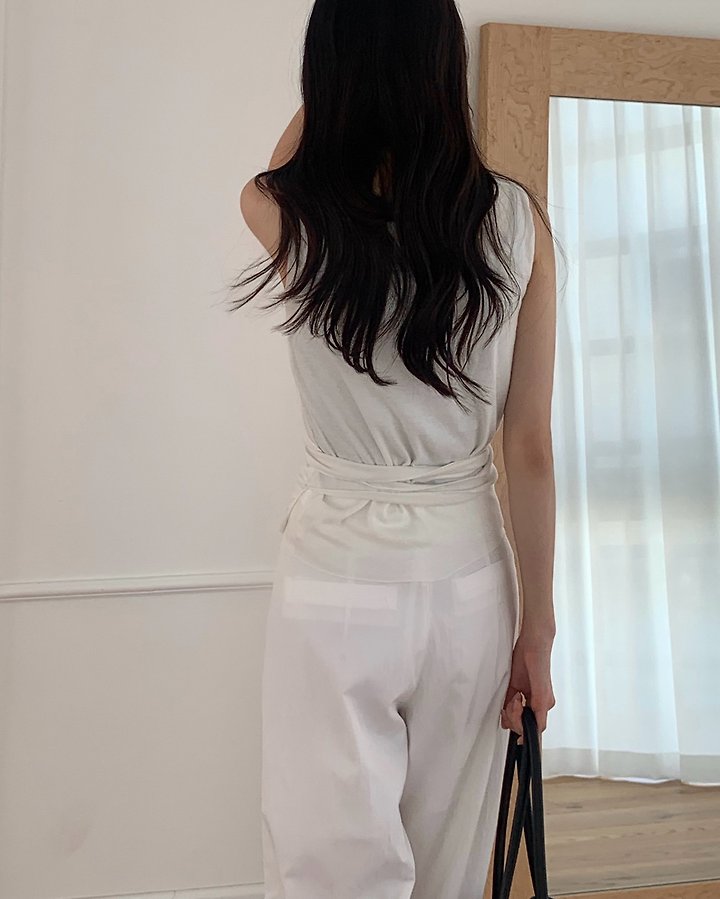 Something Else - Korean Women Fashion - #thatsdarling - Hissle Wrap Sleeveless Cardigan - 11