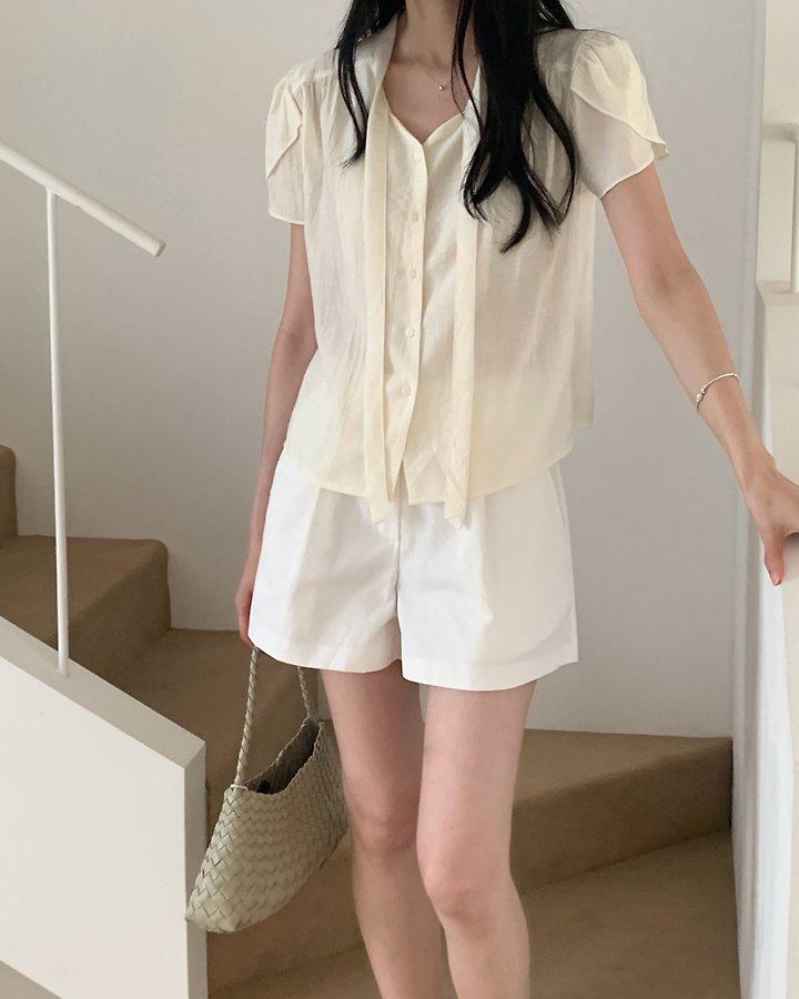Something Else - Korean Women Fashion - #thatsdarling - Renne Tulip Tie Blouse - 8