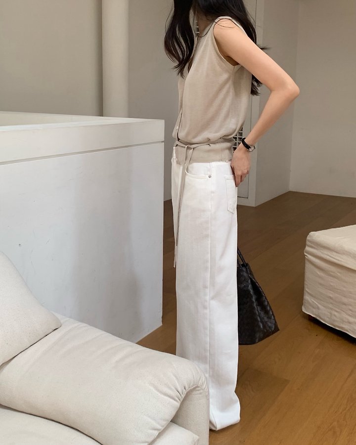 Something Else - Korean Women Fashion - #thatsdarling - Veil Summer Wide Denim Pants - 7