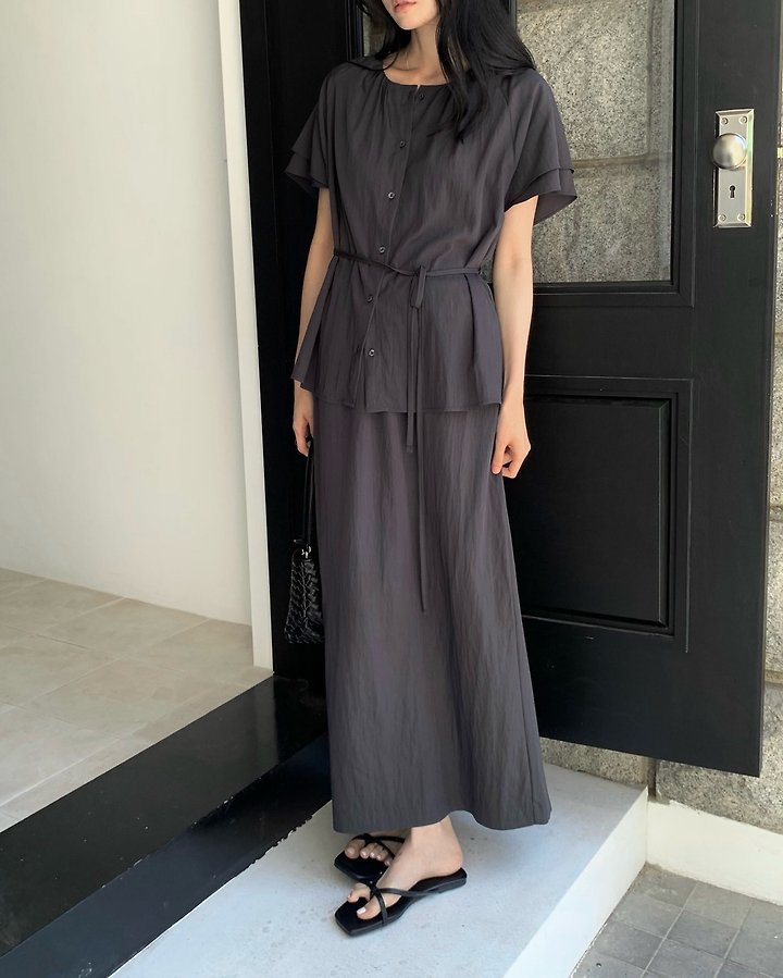 Something Else - Korean Women Fashion - #thatsdarling - Muse Nylon Shirring Blouse - 3