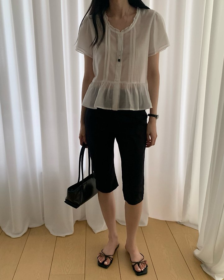 Something Else - Korean Women Fashion - #thelittlethings - Sherbet Frill Pintuck Blouse - 10