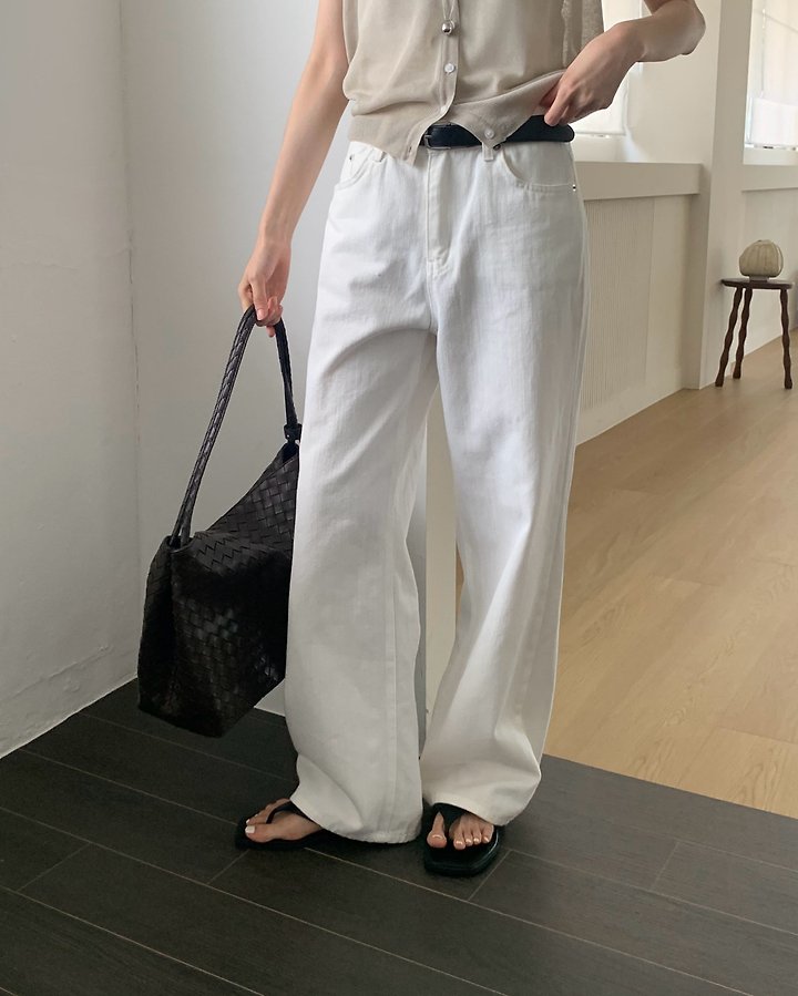 Something Else - Korean Women Fashion - #thelittlethings - Veil Summer Wide Denim Pants - 8