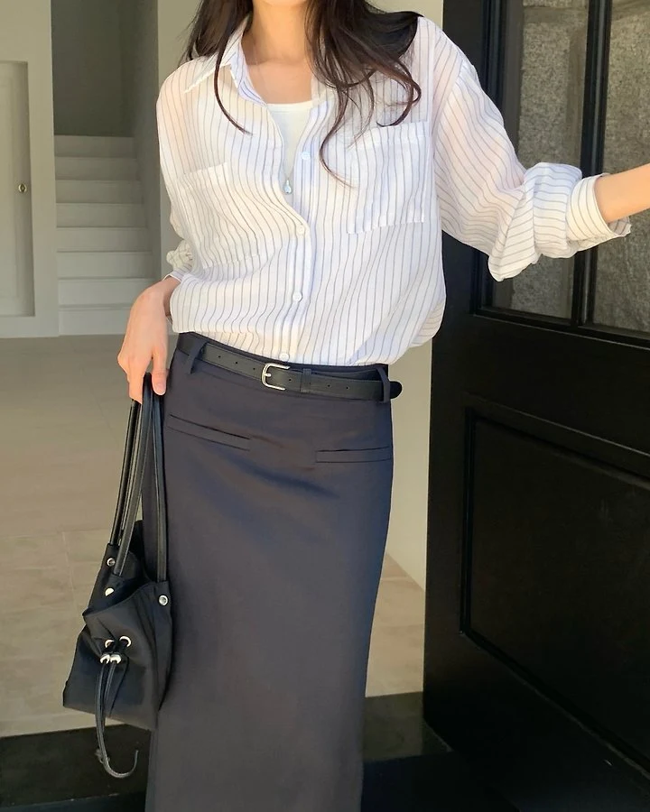 Something Else - Korean Women Fashion - #vintageinspired - Summer Two-Pocket Shirt - 11