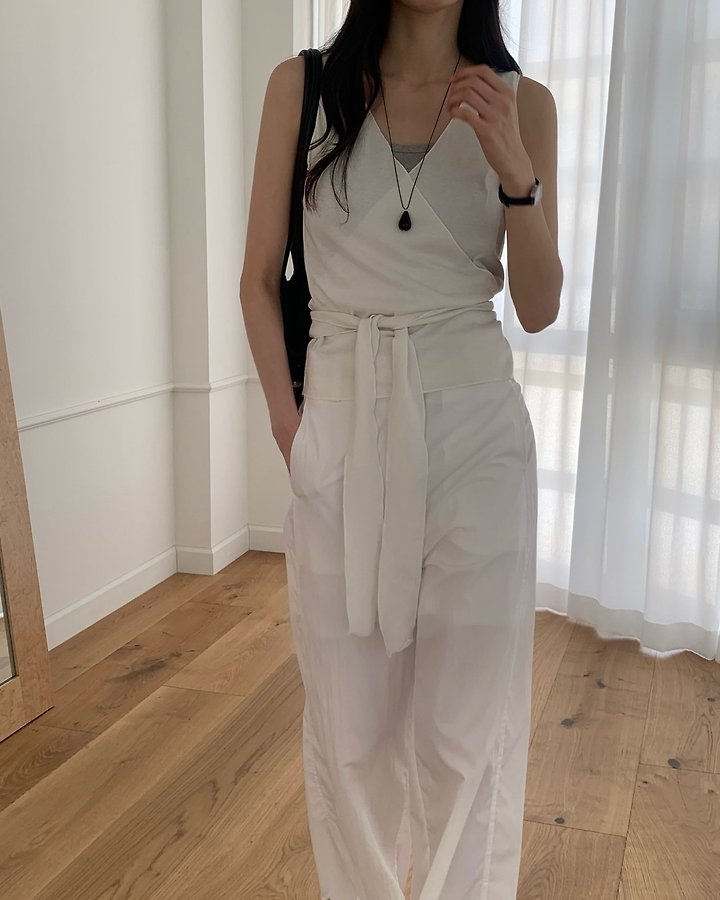 Something Else - Korean Women Fashion - #vintageinspired - Hissle Wrap Sleeveless Cardigan - 5