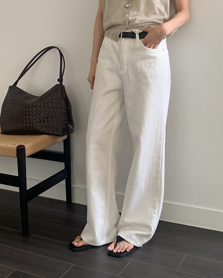 Something Else - Korean Women Fashion - #vintageinspired - Veil Summer Wide Denim Pants