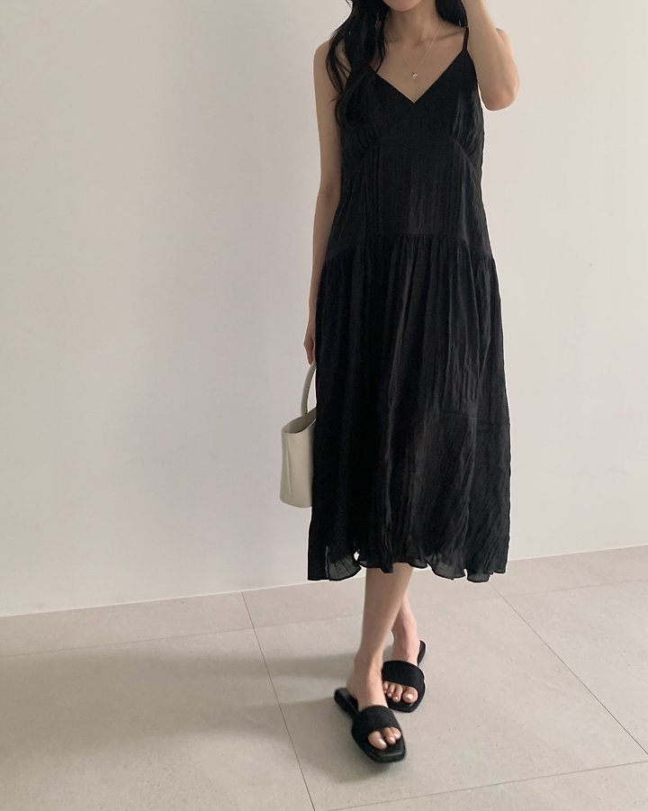 Something Else - Korean Women Fashion - #momslook - Verona Pintuck Long One-piece - 4