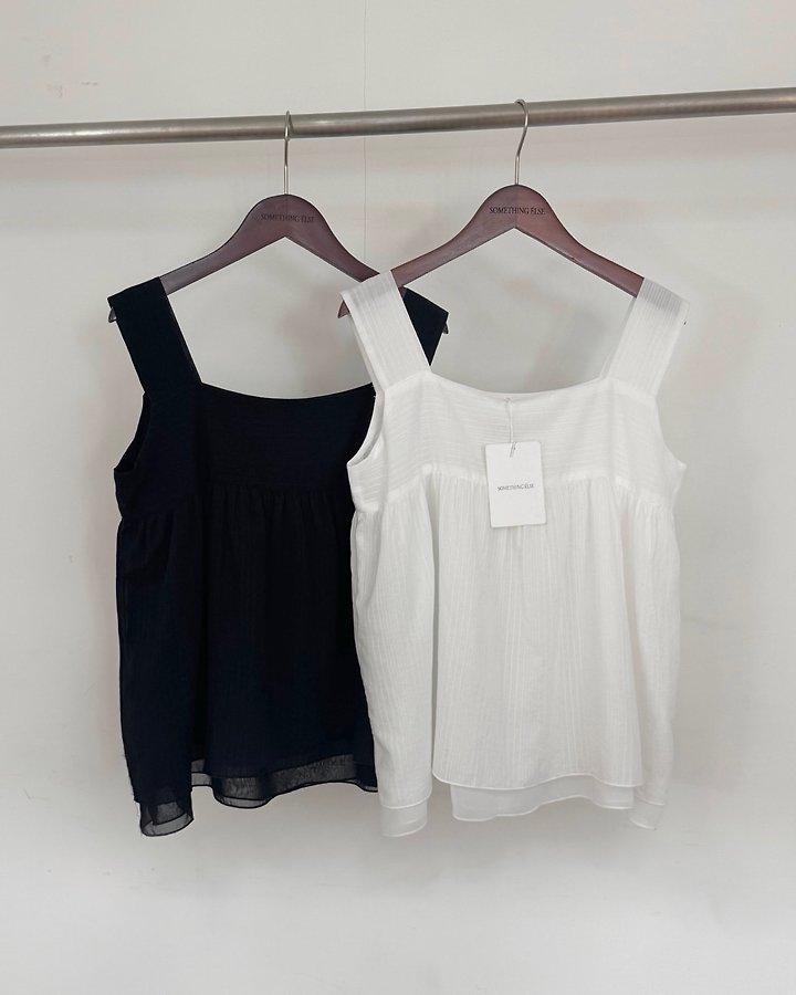 Something Else - Korean Women Fashion - #womensfashion - Falling Square-Neck Sleeveless Blouse