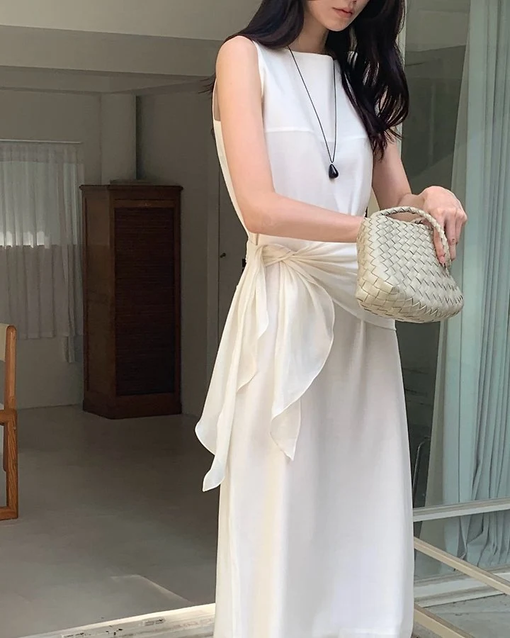 Something Else - Korean Women Fashion - #womensfashion - Sage Boat-Neck Wrap One-piece - 10