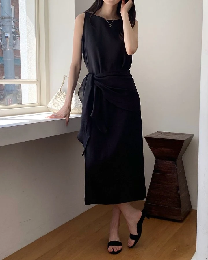 Something Else - Korean Women Fashion - #womensfashion - Sage Boat-Neck Wrap One-piece - 2