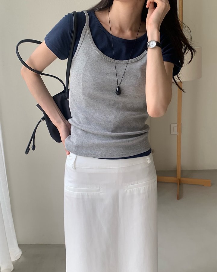 Something Else - Korean Women Fashion - #womensfashion - Beginning Round-Neck Short-Sleeve Tee