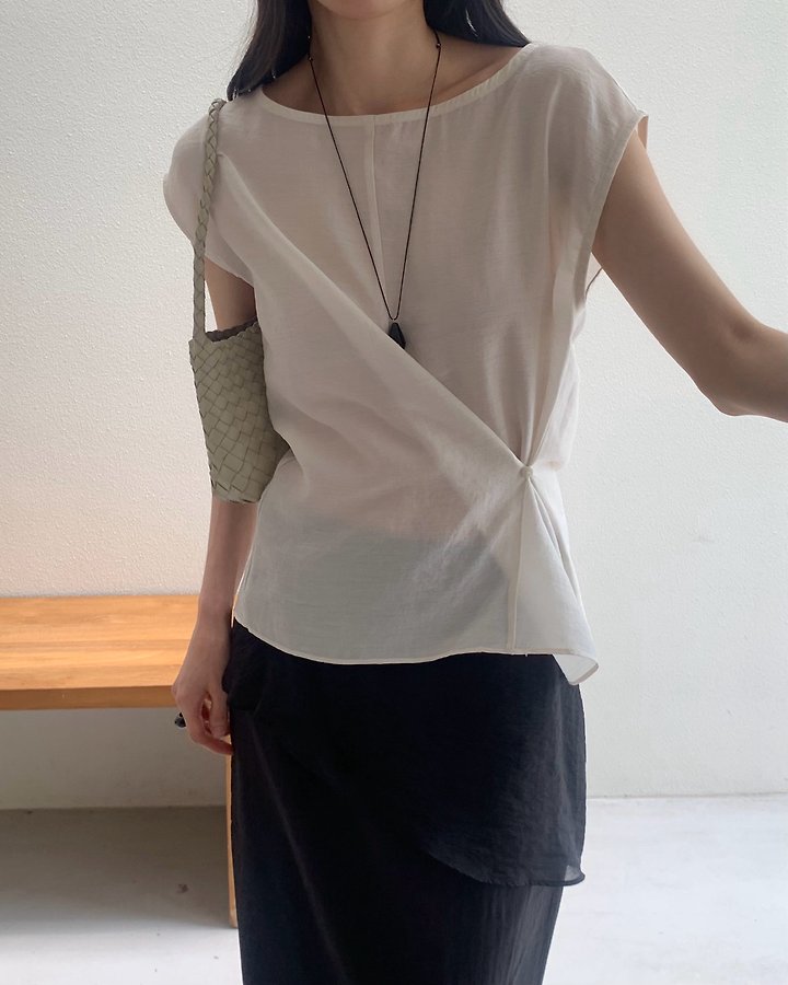 Something Else - Korean Women Fashion - #womensfashion - Manet Side-Button Flare Blouse
