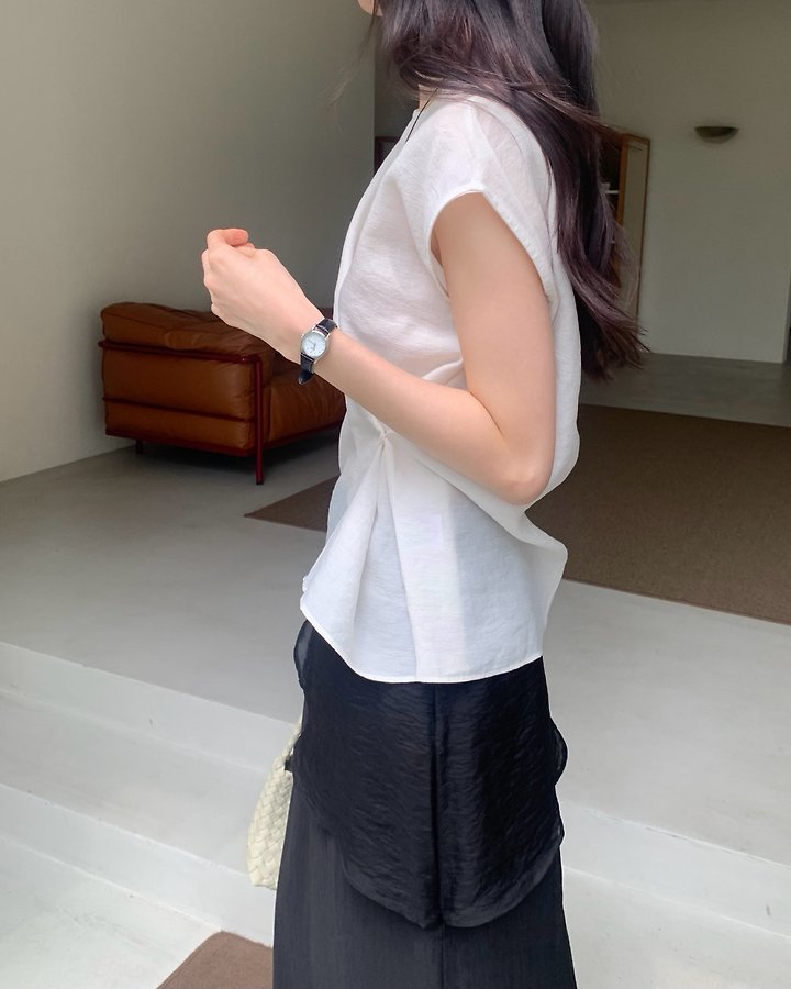 Something Else - Korean Women Fashion - #womensfashion - Manet Side-Button Flare Blouse - 5