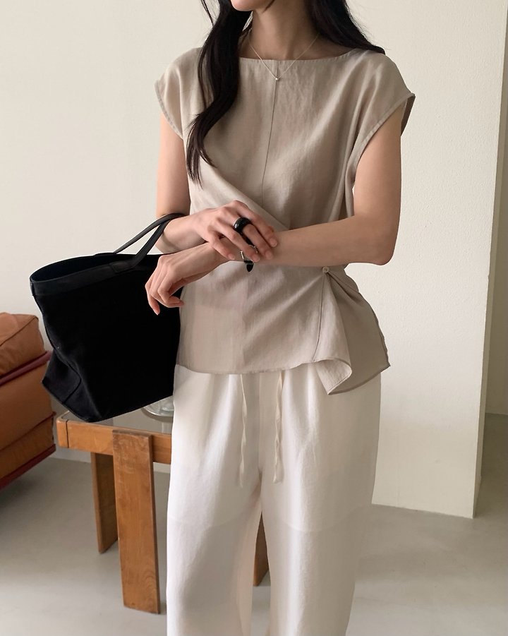 Something Else - Korean Women Fashion - #womensfashion - Manet Side-Button Flare Blouse - 7
