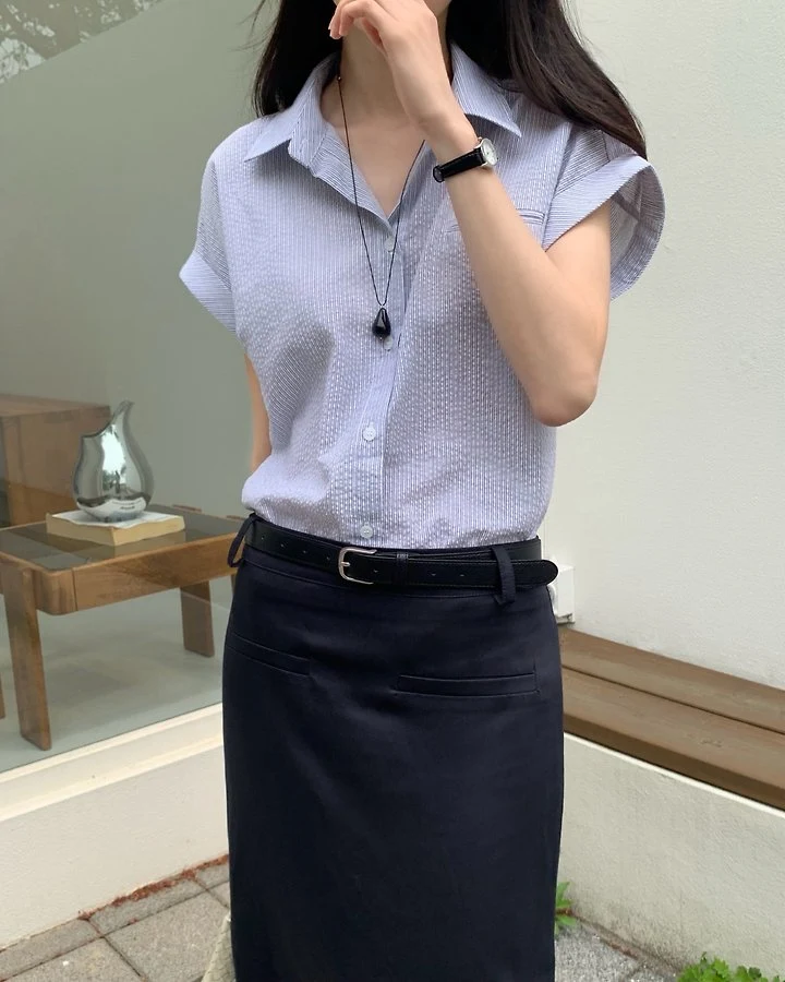 Something Else - Korean Women Fashion - #womensfashion - Daisy Roll-Up Shirt - 12