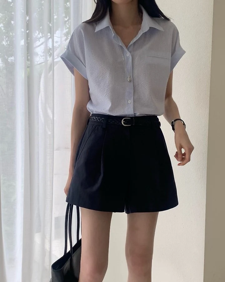 Something Else - Korean Women Fashion - #womensfashion - Daisy Roll-Up Shirt - 2