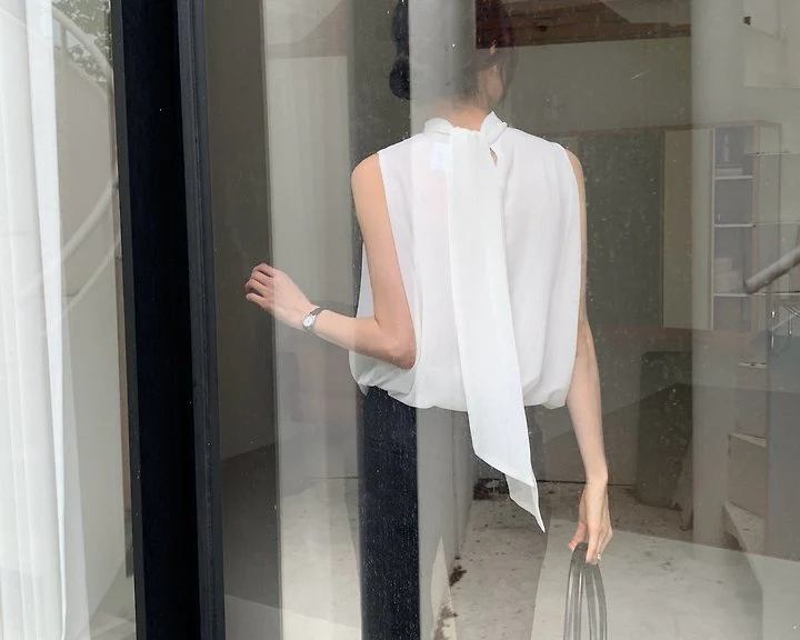 Something Else - Korean Women Fashion - #womensfashion - Robe Draped Wrap Blouse - 3
