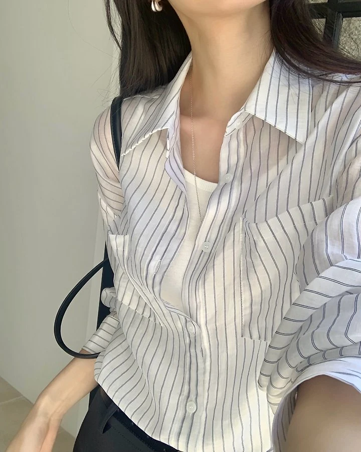 Something Else - Korean Women Fashion - #womensfashion - Summer Two-Pocket Shirt - 10