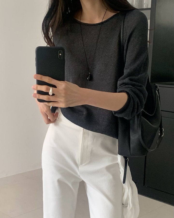 Something Else - Korean Women Fashion - #womensfashion - Net Summer Long-Sleeve Knit - 2