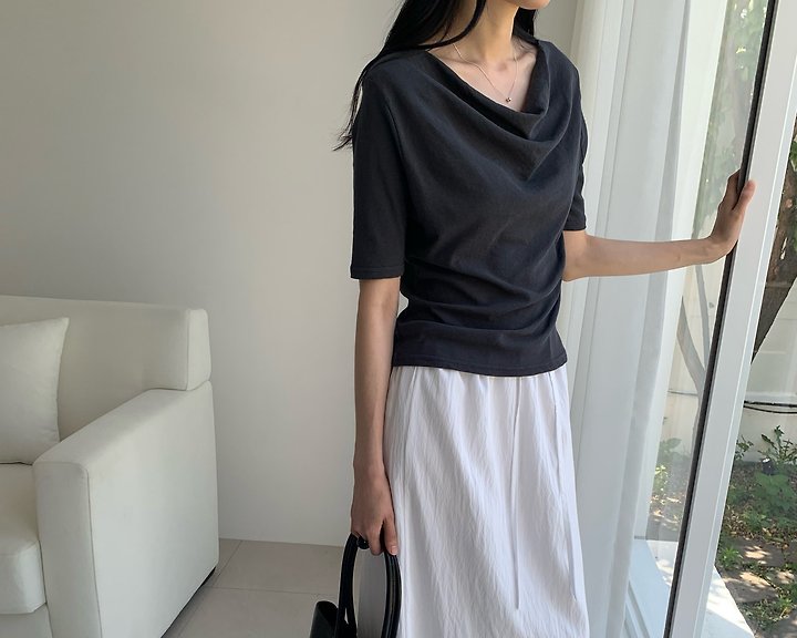 Something Else - Korean Women Fashion - #womensfashion - More Shirring Flare Tee - 12
