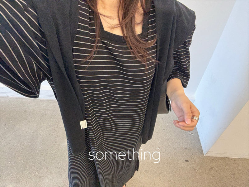 Something - Korean Women Fashion - #momslook - Shawl Stripe One-piece - 11
