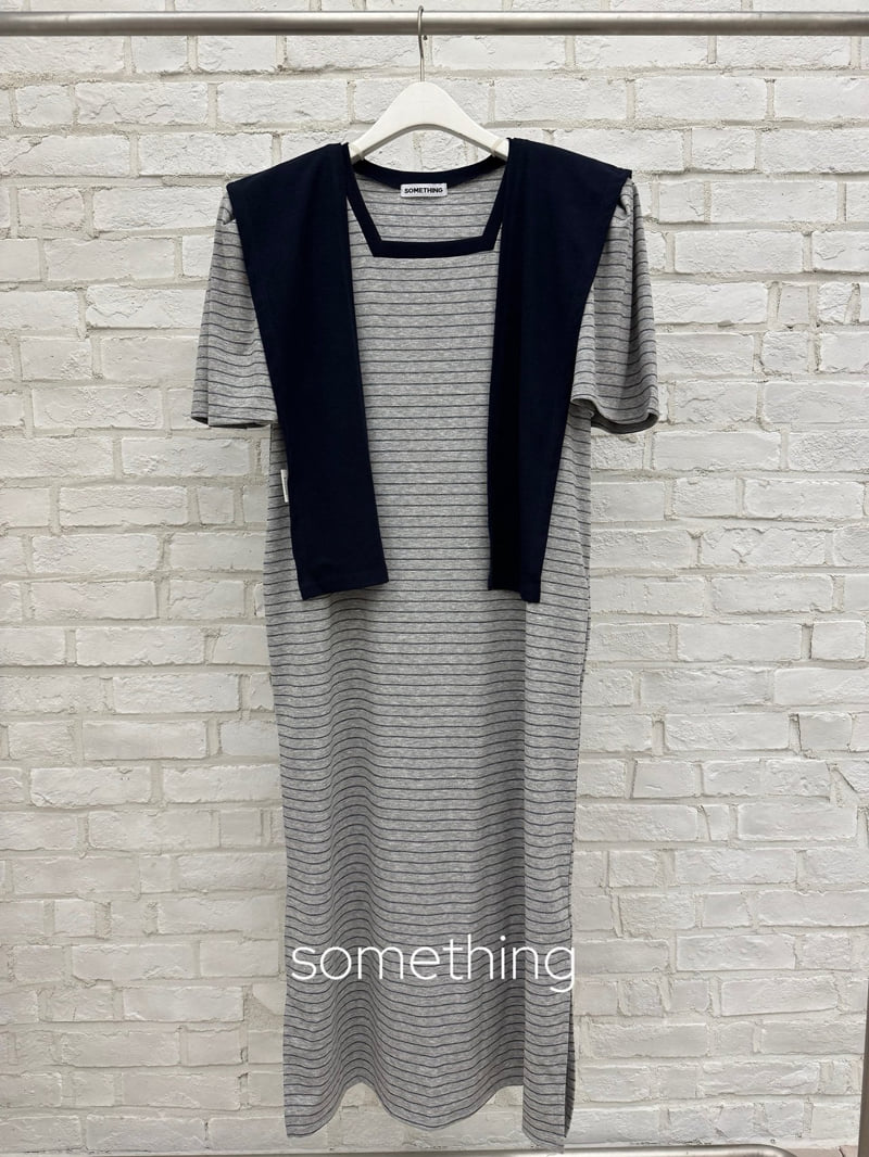 Something - Korean Women Fashion - #momslook - Shawl Stripe One-piece - 3