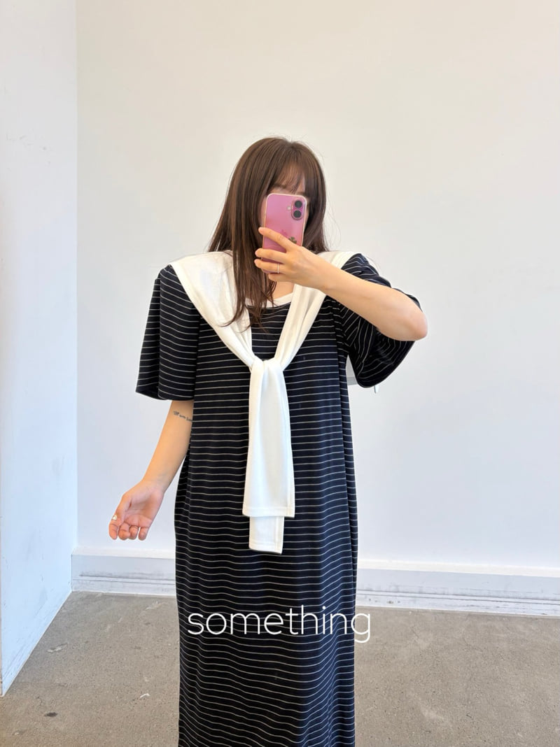 Something - Korean Women Fashion - #momslook - Shawl Stripe One-piece - 5