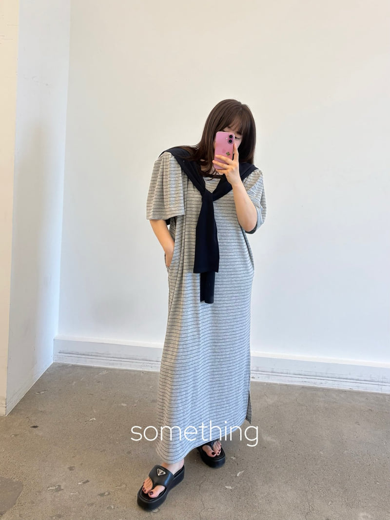 Something - Korean Women Fashion - #momslook - Shawl Stripe One-piece - 7