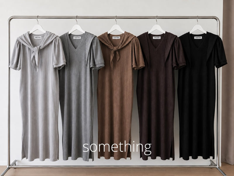 Something - Korean Women Fashion - #momslook - Shawl Pleated One-piece