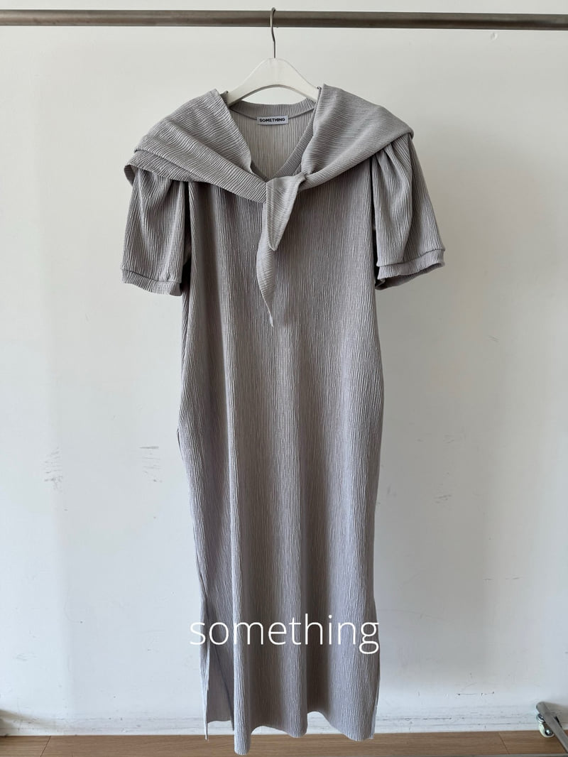 Something - Korean Women Fashion - #momslook - Shawl Pleated One-piece - 3