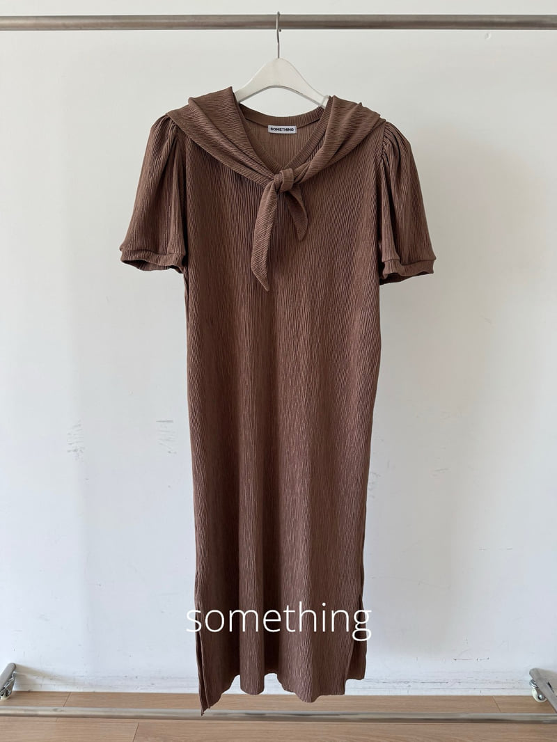 Something - Korean Women Fashion - #momslook - Shawl Pleated One-piece - 4