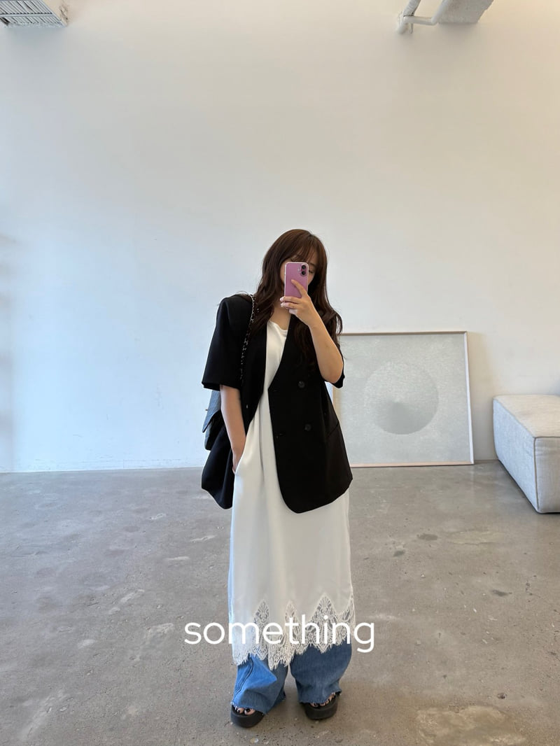 Something - Korean Women Fashion - #shopsmall - Satin Layered One-piece - 7