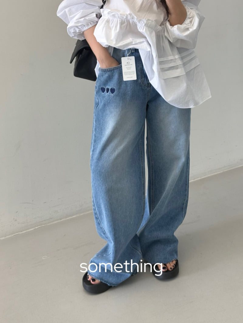 Something - Korean Women Fashion - #womensfashion - Heart Denim Pants - 6