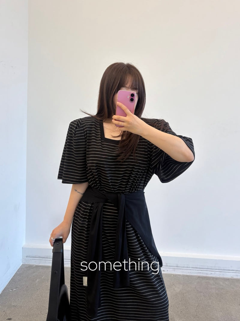Something - Korean Women Fashion - #womensfashion - Shawl Stripe One-piece - 10