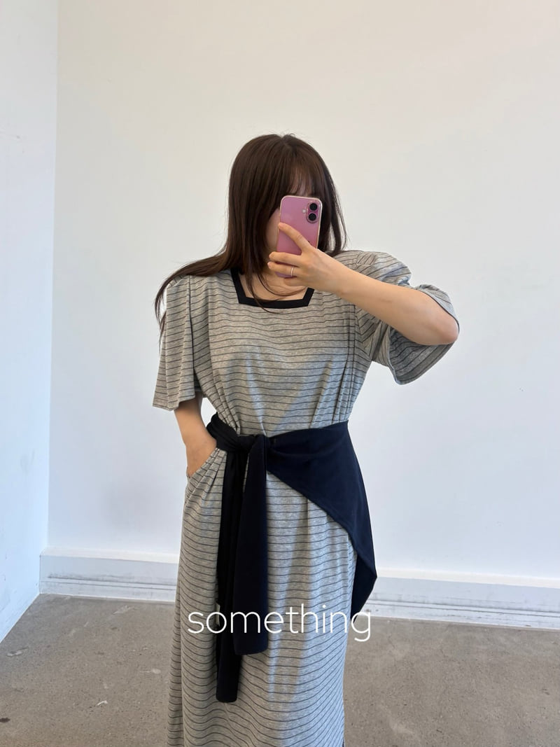 Something - Korean Women Fashion - #womensfashion - Shawl Stripe One-piece - 8