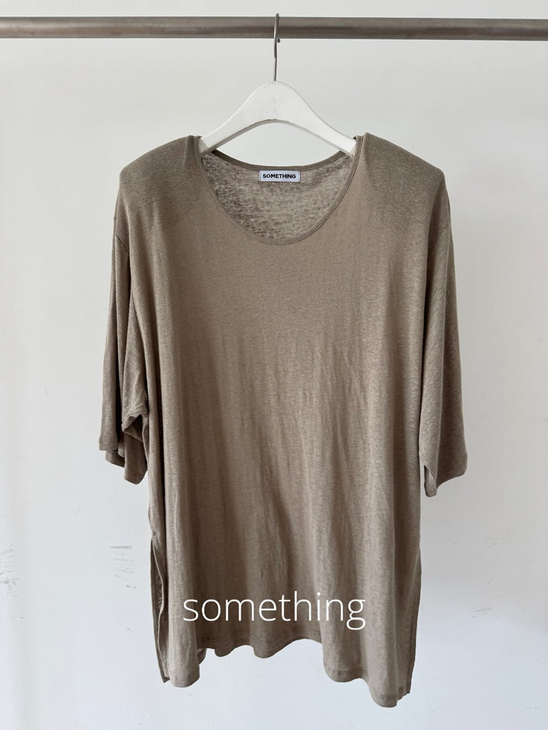 Something - Korean Women Fashion - #womensfashion - Linen U-Neck Tee - 6