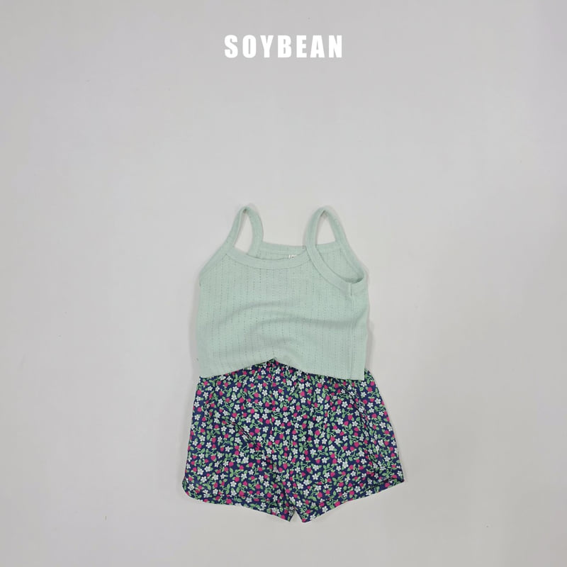 Soybean - Korean Children Fashion - #kidsshorts - Strawberry Flower Sleeveless Set - 11