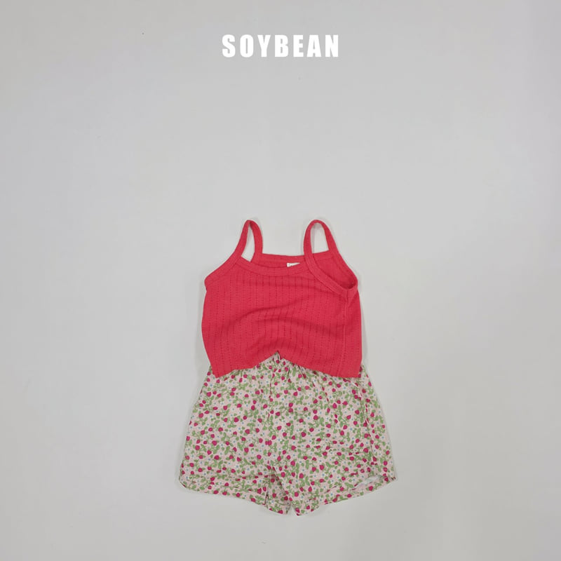 Soybean - Korean Children Fashion - #kidsstore - Strawberry Flower Sleeveless Set - 12
