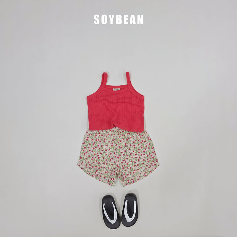Soybean - Korean Children Fashion - #minifashionista - Strawberry Flower Sleeveless Set - 4