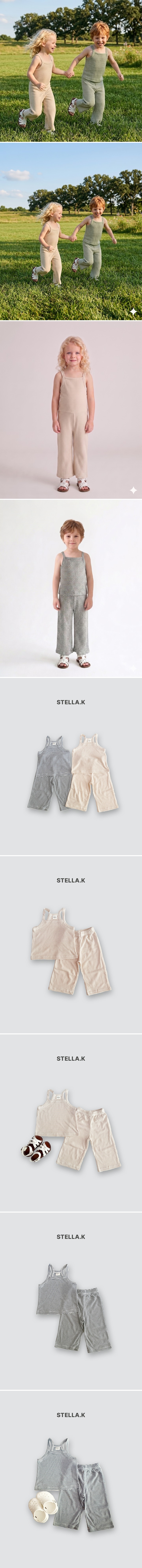 Stella & K - Korean Children Fashion - #childrensboutique - Strap Sleeveless Set